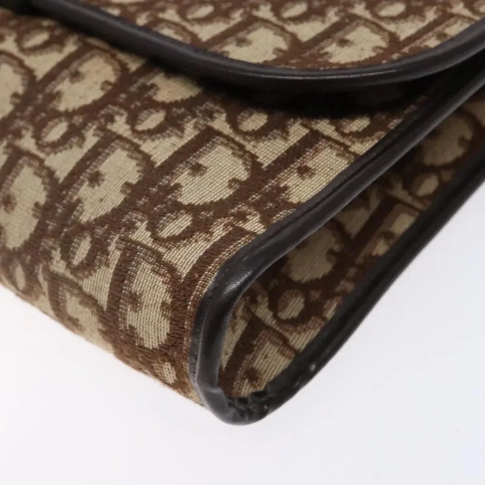 Authentic Christian Dior Trotter Canvas Shoulder Bag Brown Gold - Picture 6 of 16